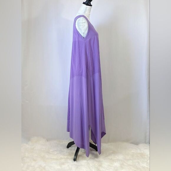 Issey Miyake Float Chevron Pleat Shift Dress In Purple size 2 - Picture 7 of 9